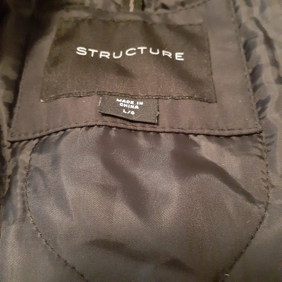 Structure Faux Leather Mens Moto Jacket Large - Picture 8 of 9